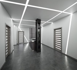 Устройство светодиодных линий на натяжном потолке и их основные преимущества