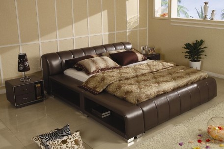 Кровать из кожи с подъемным механизом: достоинства и разновидности